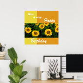 Sonnenblumen - Happy Birthday Poster (Heimbüro)