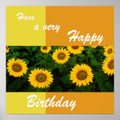 Sonnenblumen - Happy Birthday Poster (Vorne)