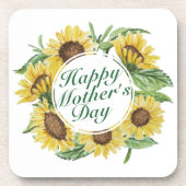 Sonnenblumen Happy Mother Day Blumenrahmen Unterse Untersetzer (Vorderseite)