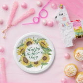 Sonnenblumen Happy Mother's Day Floral Paper Plate Pappteller (Party)