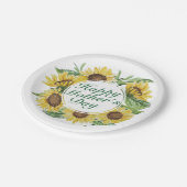 Sonnenblumen Happy Mother's Day Floral Paper Plate Pappteller (Schrägansicht)
