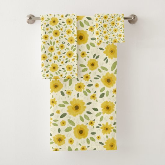 Sonnenblumen Happy Pattern Badetuch Set (Insitu)