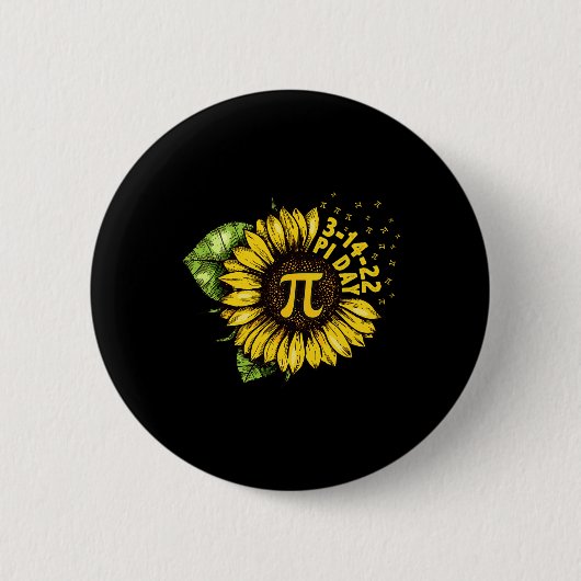 Sonnenblumen Happy Pi Day Shirt Mathematische Math Button (Vorderseite)
