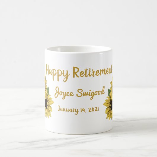 Sonnenblumen Happy Retirement Kaffeetasse (Mittel)