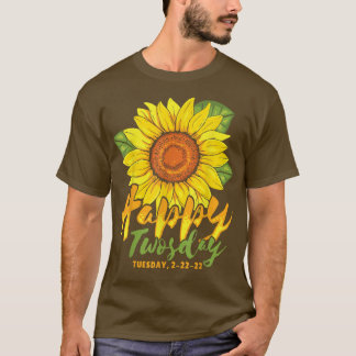 Sonnenblumen Happy Twosday 2022 Februar 2022 Spaß T-Shirt