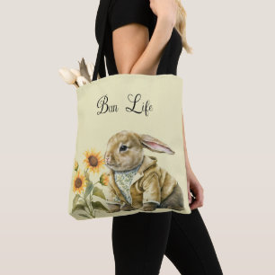 Sonnenblumen-Hasen-Tragetasche Tasche