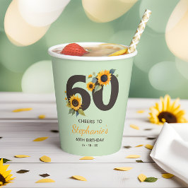 Sonnenblumen heitern bis 60. Geburtstag Papier Cup Pappbecher