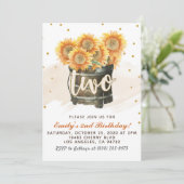 Sonnenblumen Herbst 2. Geburtstag Einladung (Stehend Vorderseite)