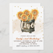 Sonnenblumen Herbst 2. Geburtstag Einladung (Vorne/Hinten)