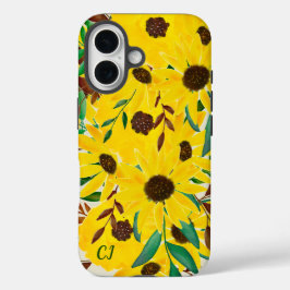 Sonnenblumen Herbst Blumenstrauß Mit Monogramm iPhone 16 Hülle