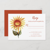 Sonnenblumen Herbst Blüte RSVP Karte (Vorne/Hinten)