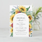 Sonnenblumen Herbst Brautparty Einladung (Stehend Vorderseite)