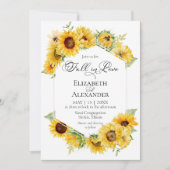 Sonnenblumen Herbst Herbst in Liebe Foto Hochzeit Einladung (Vorderseite)