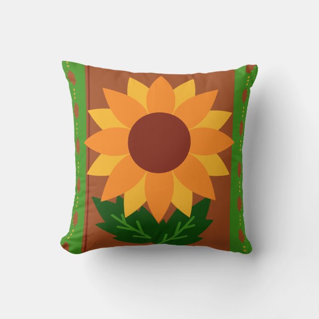 Sonnenblumen Herbst- Herbstfarben Kissen (Vorderseite)