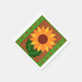 Sonnenblumen Herbst- Herbstfarben Serviette (Ecke)
