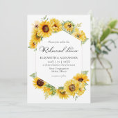 Sonnenblumen Herbst Hochzeitsessen Probe Einladung (Stehend Vorderseite)