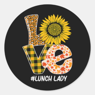 Sonnenblumen Herbst Liebe Mittagessen Lady Funny D Runder Aufkleber