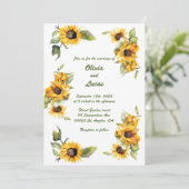 Sonnenblumen Herbst: Personalisierte Einladung zur (Stehend Vorderseite)