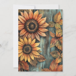 Sonnenblumen Herbst Verlassen gemischte Medien Einladung