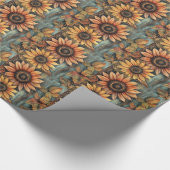 Sonnenblumen Herbst Verlassen gemischte Medien Geschenkpapier (Ecke)