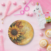 Sonnenblumen Herbst Verlassen gemischte Medien Pappteller (Party)