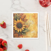 Sonnenblumen Herbst Verlassen gemischte Medien Serviette (Beispiel)