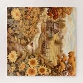 Sonnenblumen Herbstleaves Landgut Stall Puzzle (Horizontal)