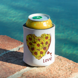 Sonnenblumen-Herz-Dosenkühler Dosenkühler