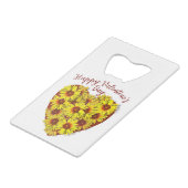 Sonnenblumen-Herz-Flaschenöffner Geldbeutel Flaschenöffner (Vorderseite Schrägansicht)