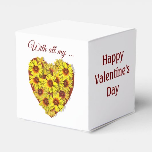 Sonnenblumen-Herz-Geschenkbox Geschenkschachtel (Rückseite)