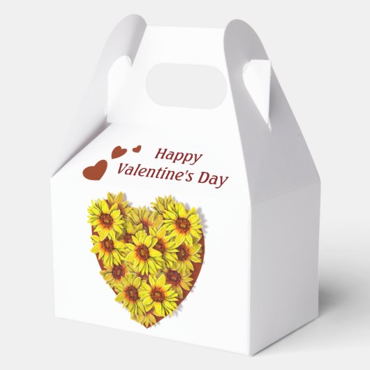 Sonnenblumen-Herz-Geschenkbox Geschenkschachtel (Vorderseite)