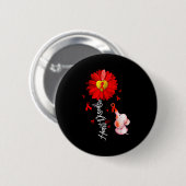 Sonnenblumen-Herz-Krieger Roter Elefant Herzkrankh Button (Vorne & Hinten)