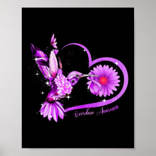 Sonnenblumen Herz Lila Ribbon Überdosierung Bewuss Poster