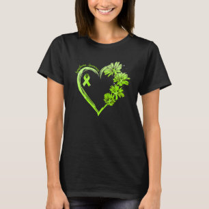 Sonnenblumen Herz Lime Green Ribbon Lymphoma Aware T-Shirt