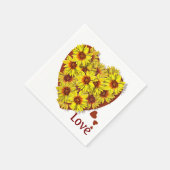 Sonnenblumen-Herz-Papiertuch Serviette (Ecke)