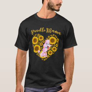 Sonnenblumen-Herz-Pudel-Mama Muttertag T-Shirt