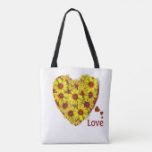 Sonnenblumen-Herz-Tasche Tasche (Rückseite)