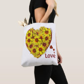 Sonnenblumen-Herz-Tasche Tasche (Von Nahem)