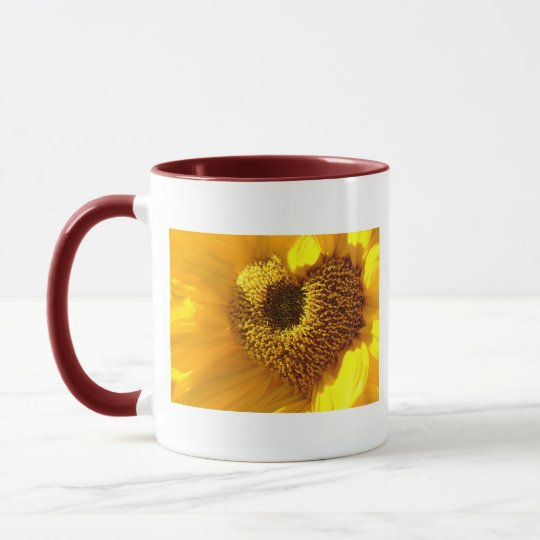 Sonnenblumen Herz Tasse