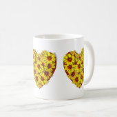 Sonnenblumen-Herz-Tasse Kaffeetasse (VorderseiteRechts)