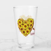 Sonnenblumen-Herz-Trinkglas Glas (Rückseite)