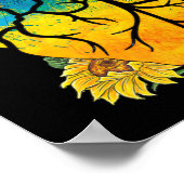 Sonnenblumen Herz Ukraine ukrainische Flagge mit S Poster (Ecke)