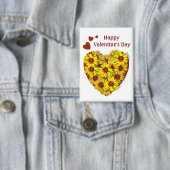 Sonnenblumen-Herz Valentinstag Button (Insitu)