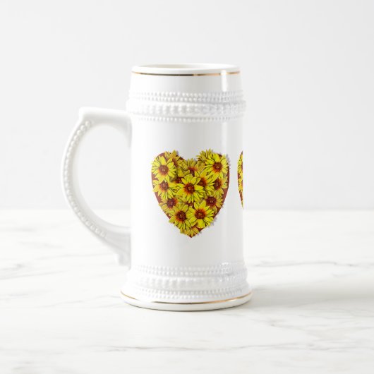 Sonnenblumen-Herzen Stein Tasse (Links)