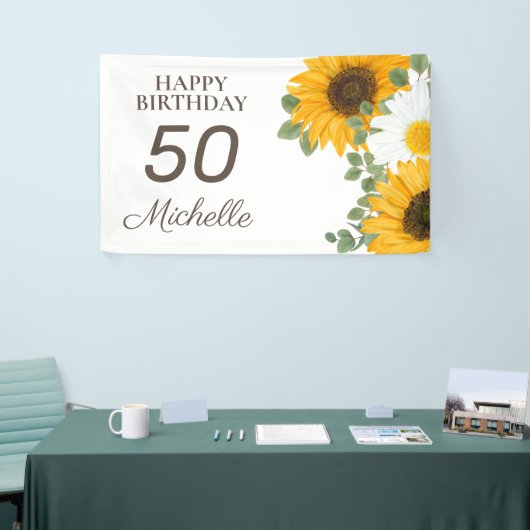Sonnenblumen Herzlichen Glückwunsch 50. Geburtstag Banner (Messeveranstaltung)