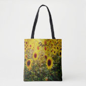 Sonnenblumen Himmel Tasche (Vorderseite)