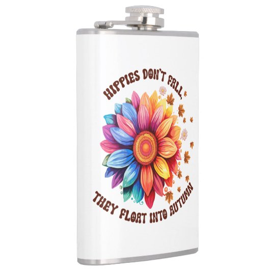 Sonnenblumen-Hippies Zitat Sonnenblumen Herbst Flachmann (Rechts)