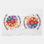 Sonnenblumen-Hippies Zitat Sonnenblumen Herbst Geschirrtuch (Horizontal)