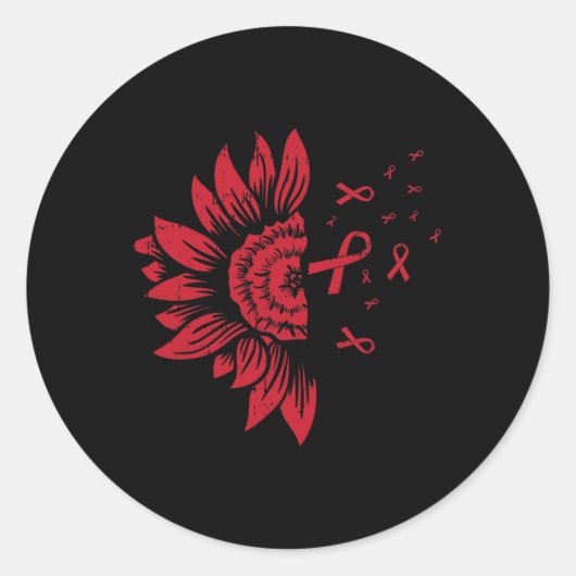 Sonnenblumen HIV Aids Gehirnaneurysma Stroke Coole Runder Aufkleber (Vorderseite)