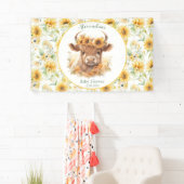 Sonnenblumen Hochland Kuh Baby Duschbanner Banner (Insitu)